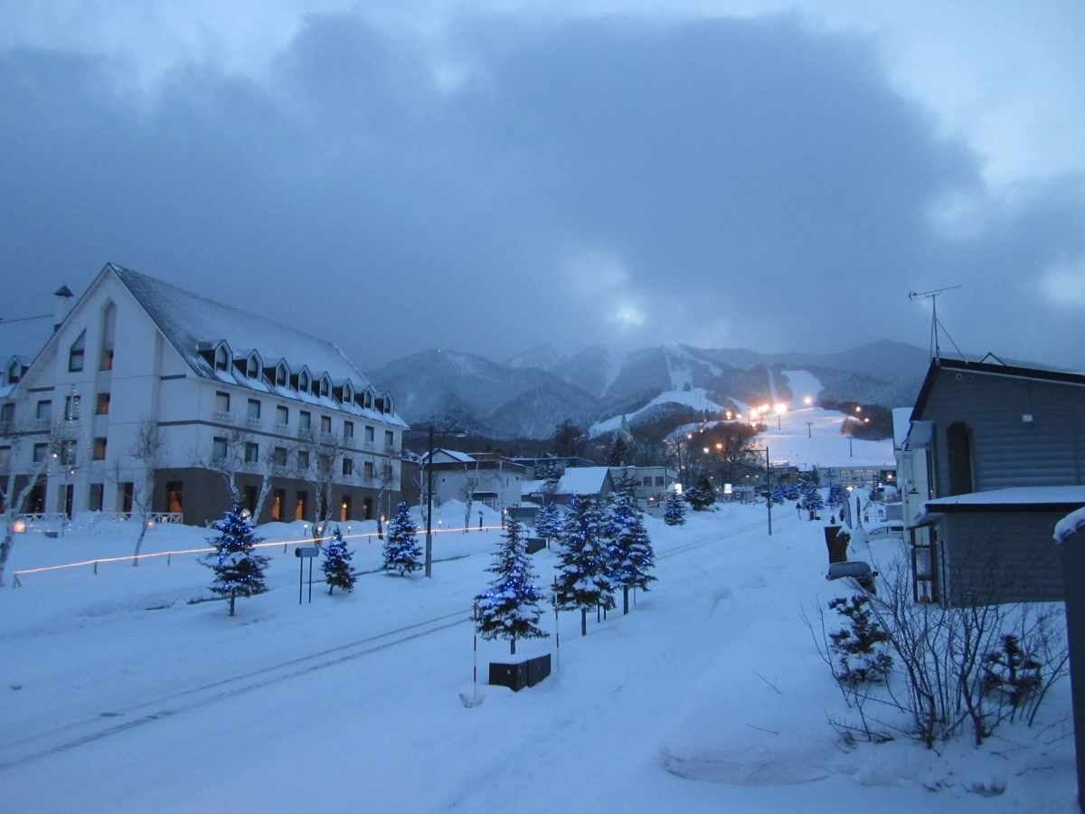 view of skifield from balcony